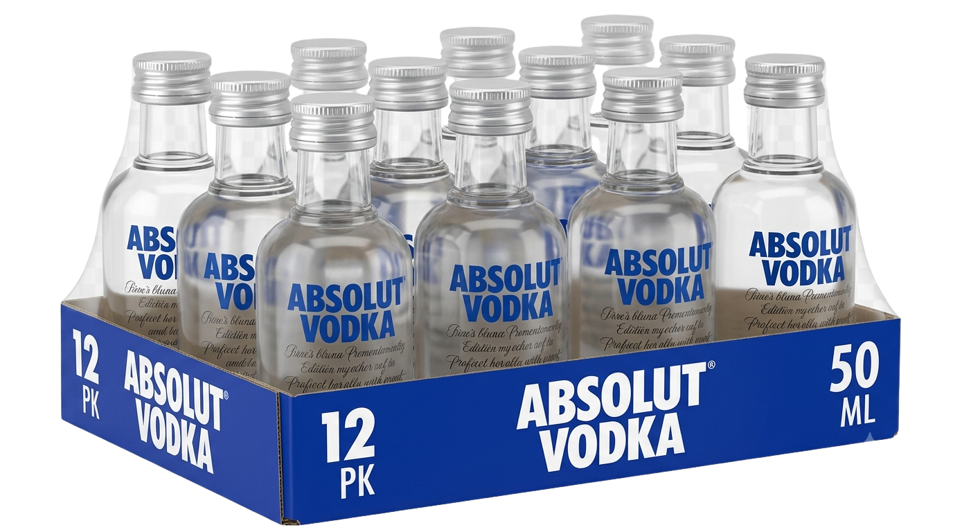 Absolute Blue Vodka 12 PK 50 ML
